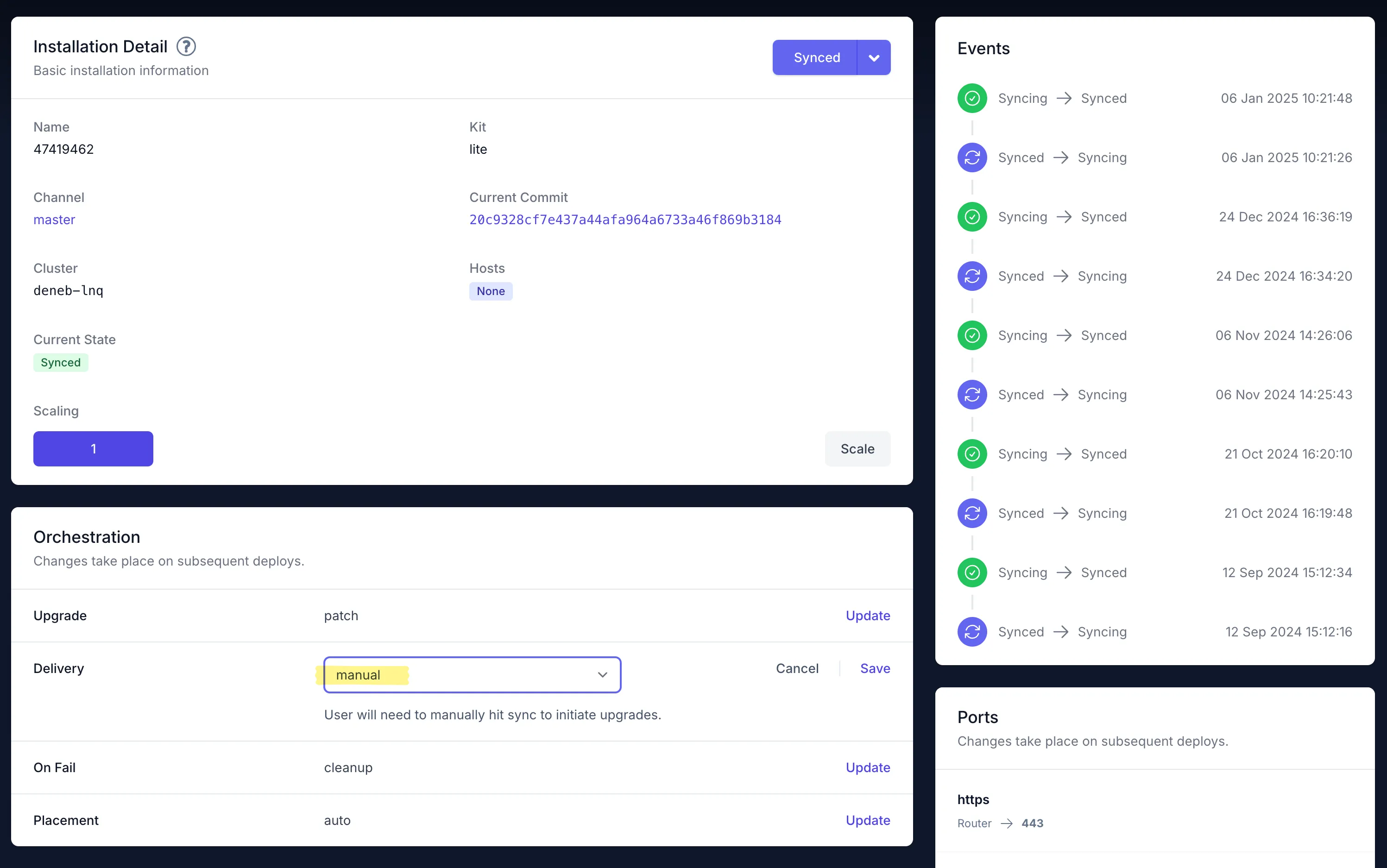cluster listing